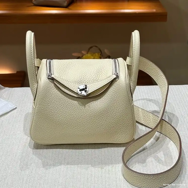 Mini Togo Hermes In Bag Hardware Palladium Lindy Leather White 0429